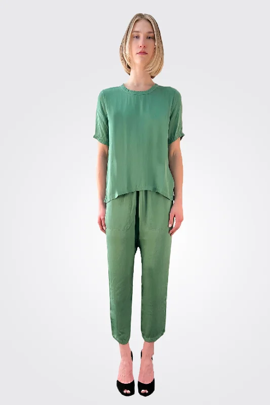  Elegant Women's Clothing OnlineSilk Trousers - Grass Elegant Women's Clothing Online