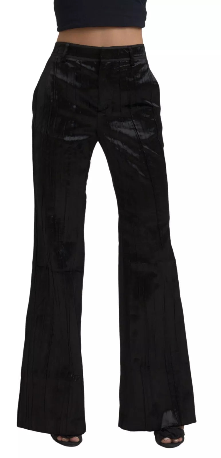  Outlet ClothingDsqua²  Viscose Super Flare High Waist Women's Pants Outlet Clothing