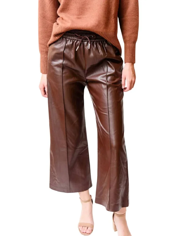  Women's Romantic OutfitFaux Leather Pants In Chocolate Women's Romantic Outfit