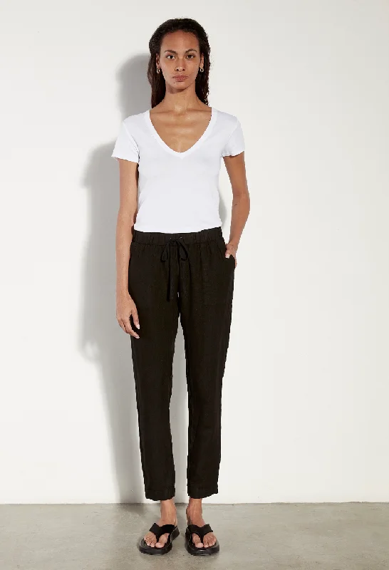  Online Boutiques AffordableEasy Linen Pant - Black Online Boutiques Affordable