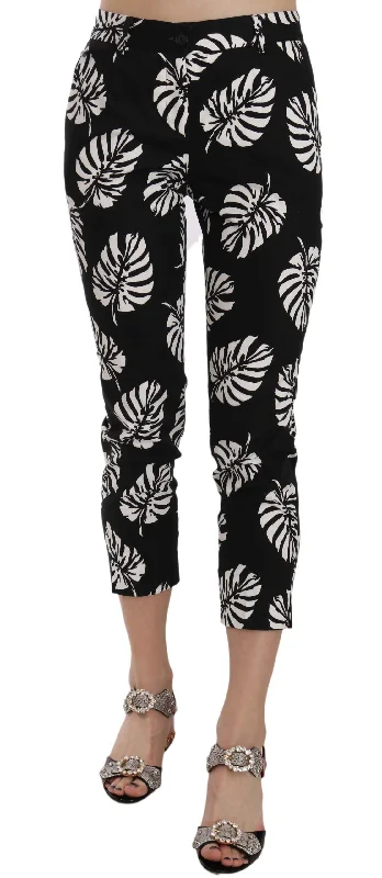  Women's Vacation GarmentsDolce & Gabbana Elegant Skinny Capri With Palm Women's Print Women's Vacation Garments