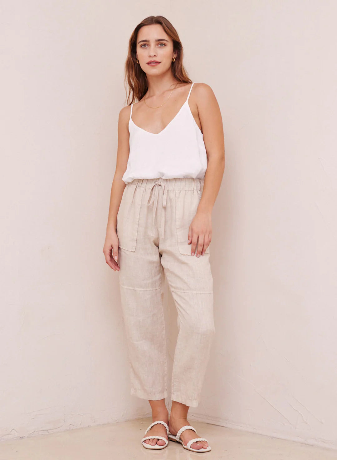  Formal Outfit For WomenUtility Tie Waist Linen Trouser - Paloma Sand Formal Outfit For Women