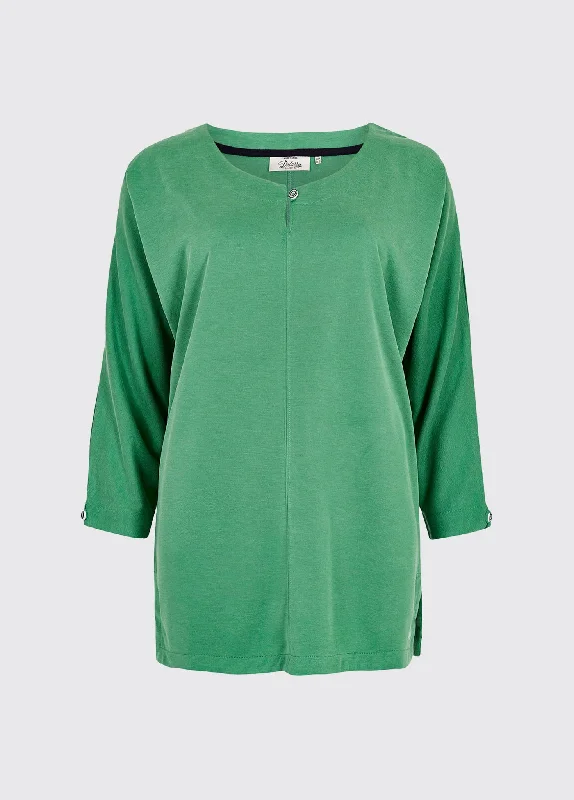  Comfortable Women's ApparelMountlucas 3/4 sleeve Top - Kelly Green Comfortable Women's Apparel