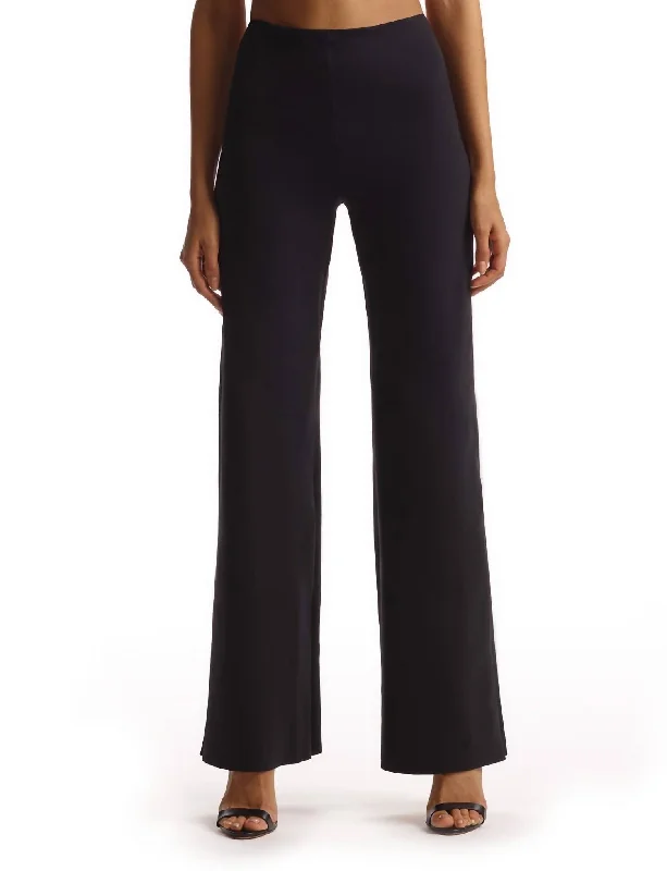  Effortless Chic for WomenNeoprene Wide Leg Pants In Black Effortless Chic for Women