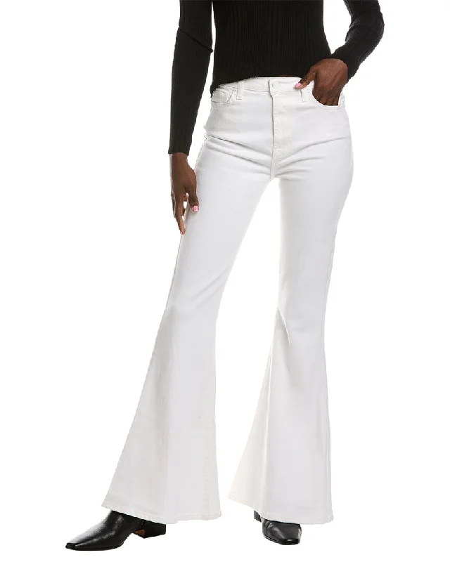  Women's Travel Attire7 For All Mankind Mega Clean White Flare Jean Women's Travel Attire