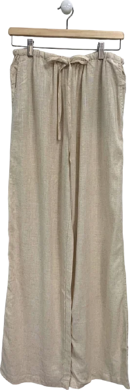  Sale ClearanceASOS Beige Wide Leg Linen Blend Trousers UK 8 Tall Sale Clearance