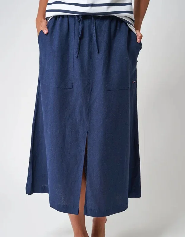  Women's ClothingBatela Linen Blend Maxi Skirt NAVY Women's Clothing