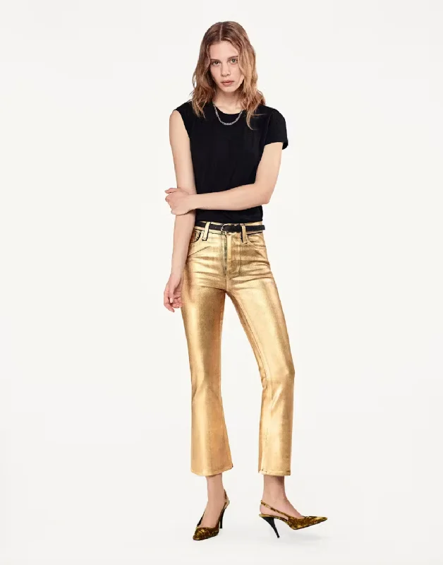  Plus-Size Women's ClothingLe Crop Mini Boot - Gold Chrome Plus-Size Women's Clothing