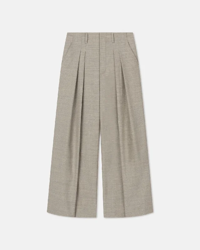  Women's Apparel And GarmentsNils - Pleated Twill Suiting Wide-Leg Pants - Taupe Women's Apparel And Garments