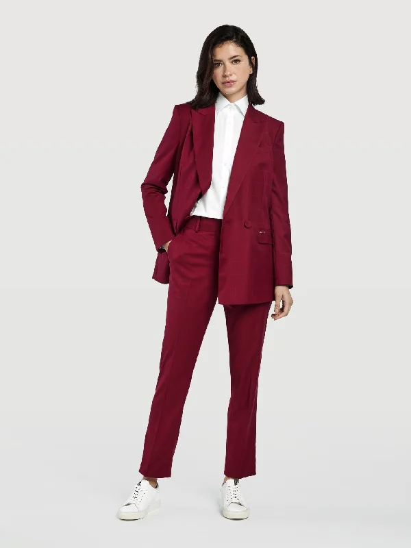  Women Wear BrandsChecked Jacquard Slim Fit Suit Trousers Women Wear Brands