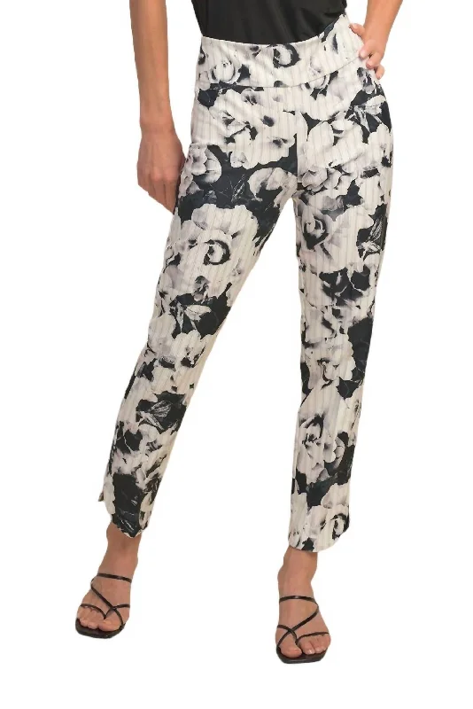  Designer Women's Fashion OnlineCropped Print Pants In Black/grey Designer Women's Fashion Online