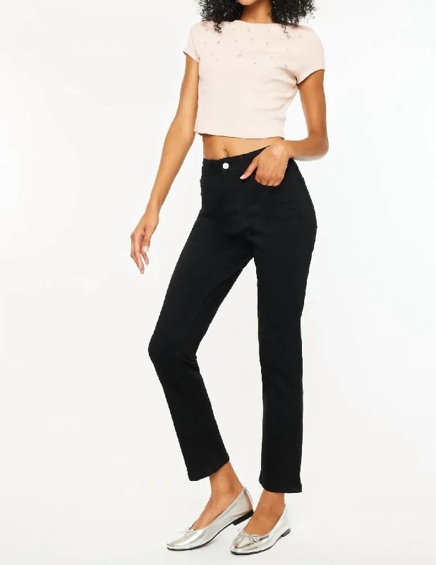  New Arrival DiscountHigh Rise Slim Straight Black Jeans New Arrival Discount