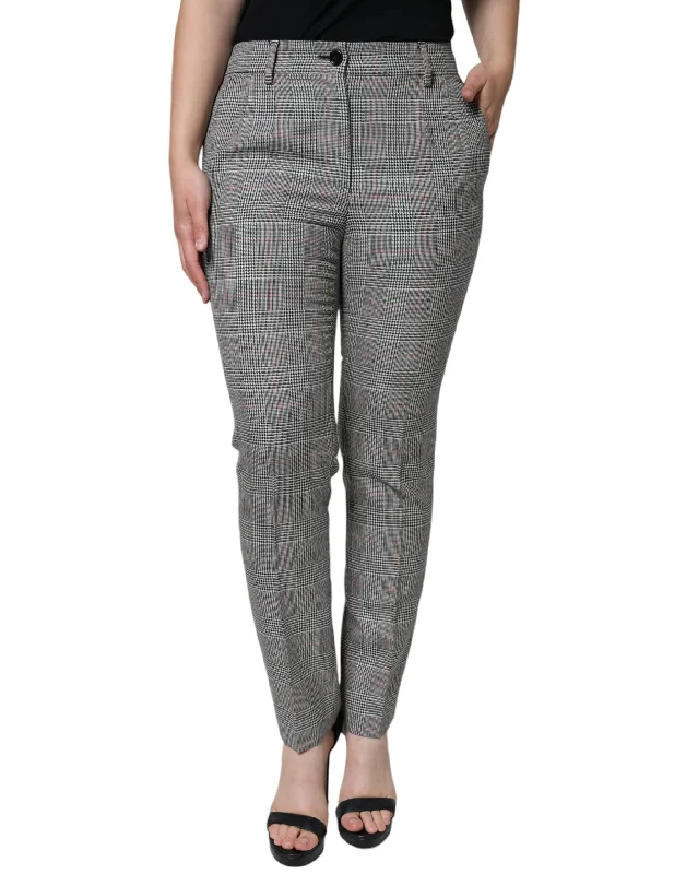  Online Impressions BoutiqueDolce & Gabbana  Plaid Wool Mid Waist Women Tape Women's Pants (Pre-Owned) Online Impressions Boutique