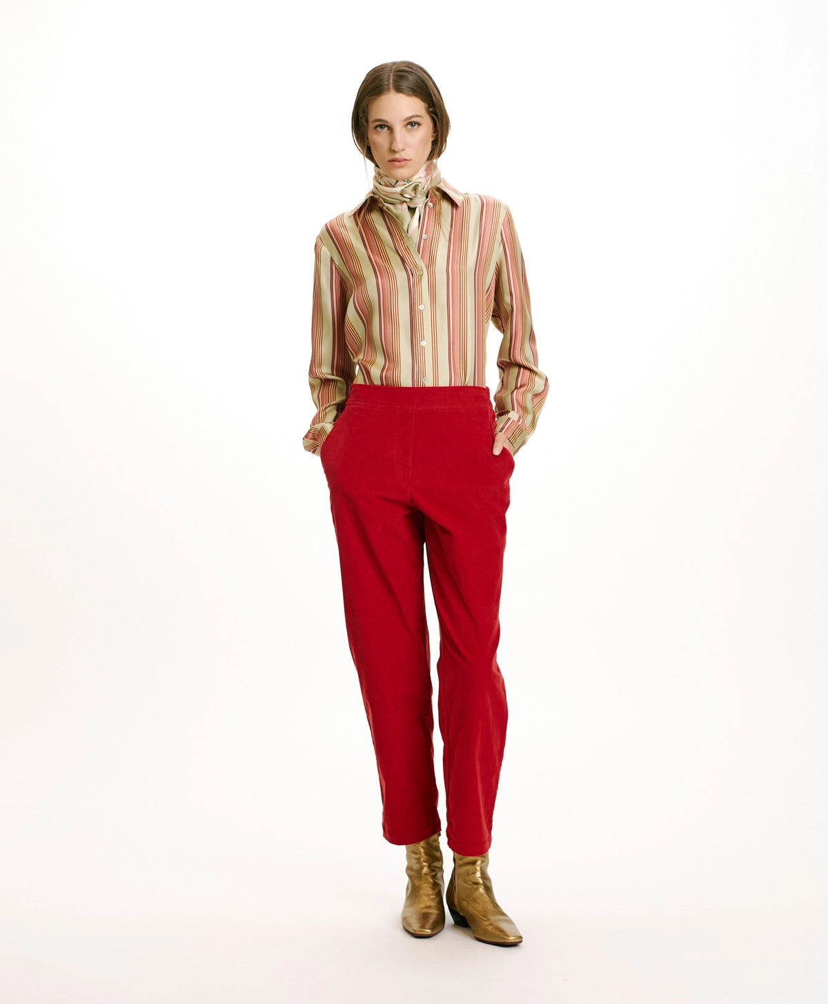  Women's AttireYoko Stretch Pants - Carminio Red Women's Attire