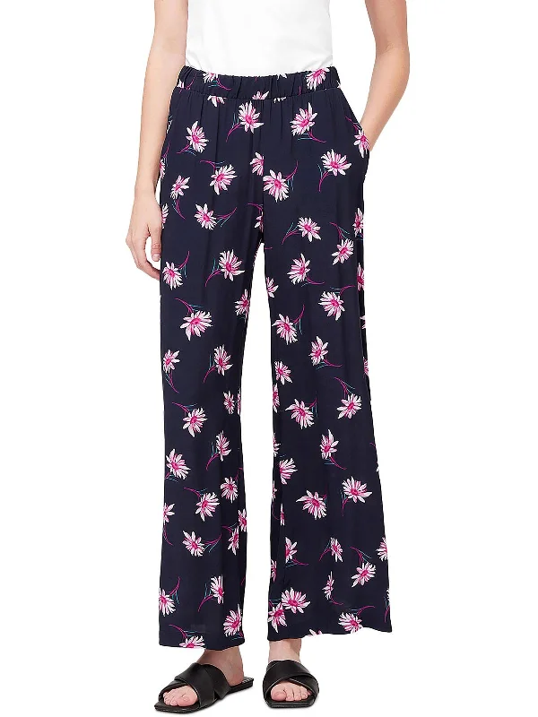  Comfortable Lounge ClothingWomens High Waist Floral Wide Leg Pants Comfortable Lounge Clothing