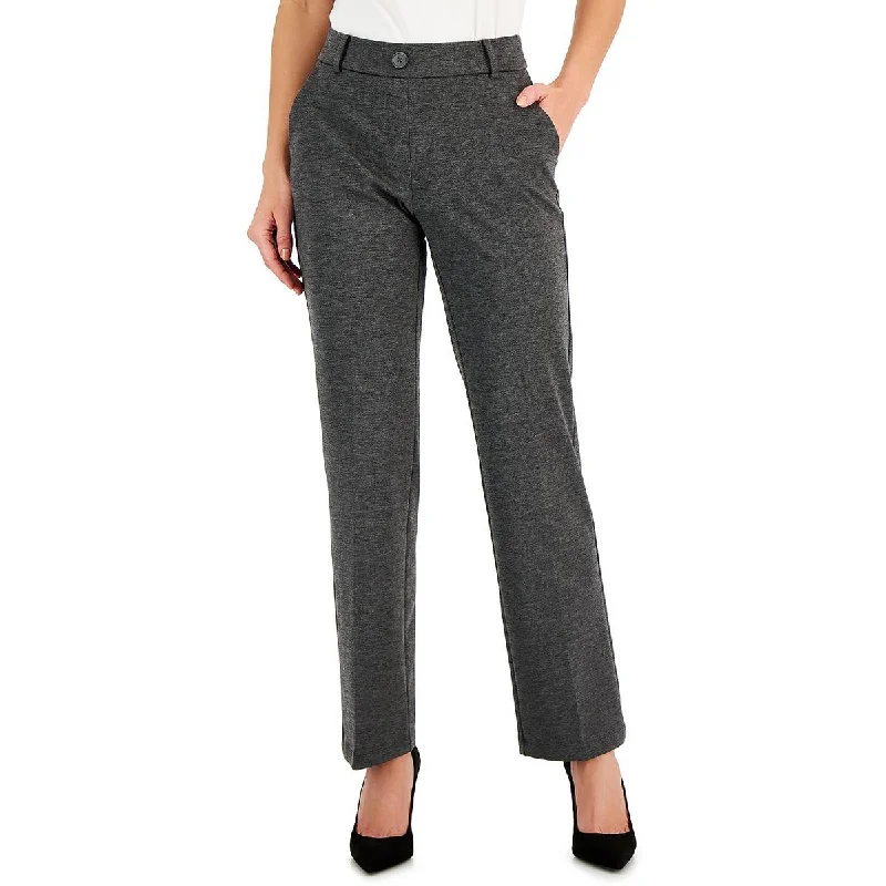  Women's Transitional OutfitPetites Womens Faux Fly Office Wide Leg Pants Women's Transitional Outfit