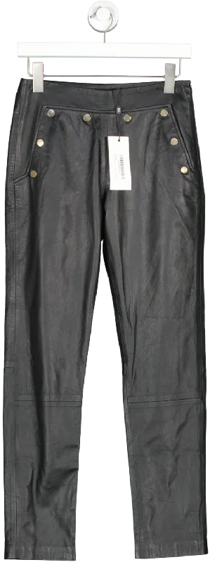  Women Online Clothing BoutiquesKaren Millen Black Leather Button Detail Trouser UK 4 Women Online Clothing Boutiques