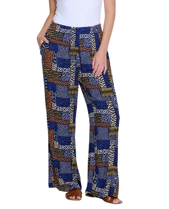  Early Bird OfferShirred Waist Wide Leg Pant In Multi Early Bird Offer