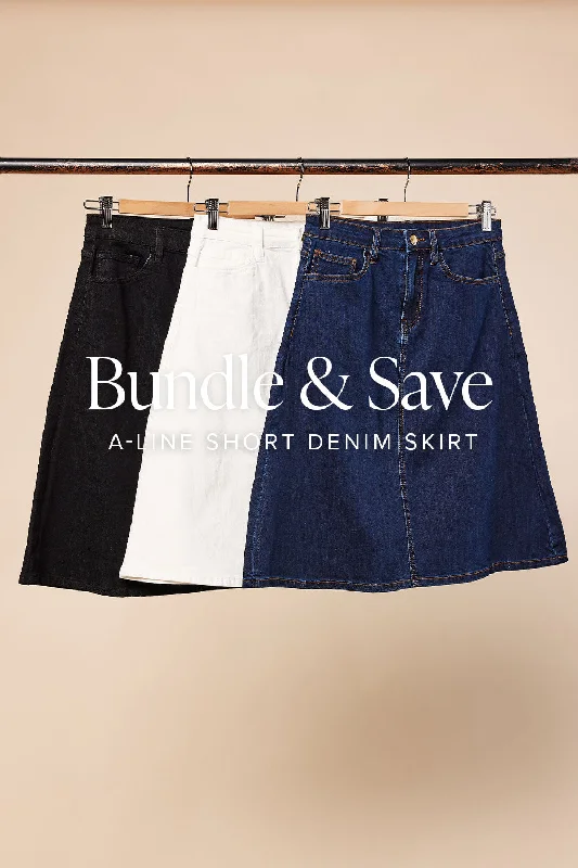  New Arrival DiscountThe Denim Short A-Line Skirt Bundle New Arrival Discount