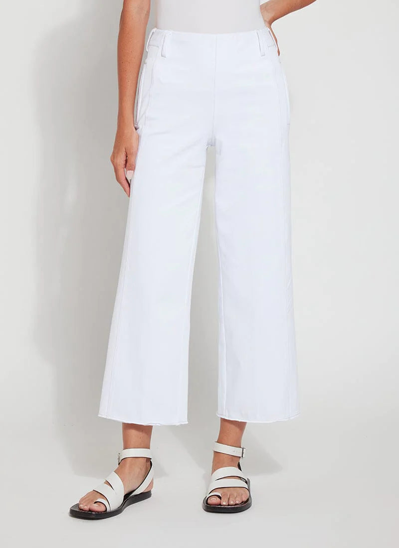  Women's Outerwear AttirePayton Wide Leg Crop - White Women's Outerwear Attire